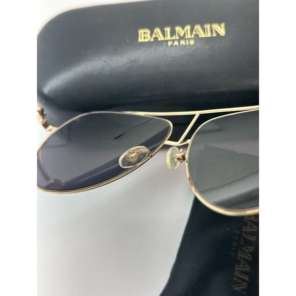 Balmain Paris Women’s Aviator Sunglasses Gold Metal Frame Gray Tinted Lenses main image 8
